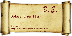 Dobsa Emerita névjegykártya